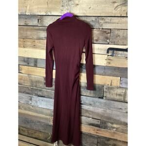 OGL Eco-mousse Long Sleeve Dress Burgundy Size XS